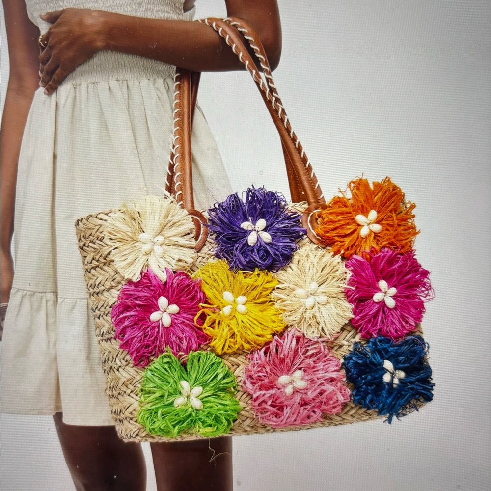 Urban Expressions Queenie Floral Straw Tote - Picture 8 of 11